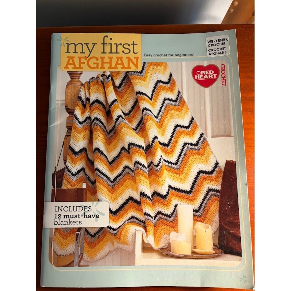 Red Heart My First Afghan Crochet Pattern Book 12 Beginner Blanket Designs